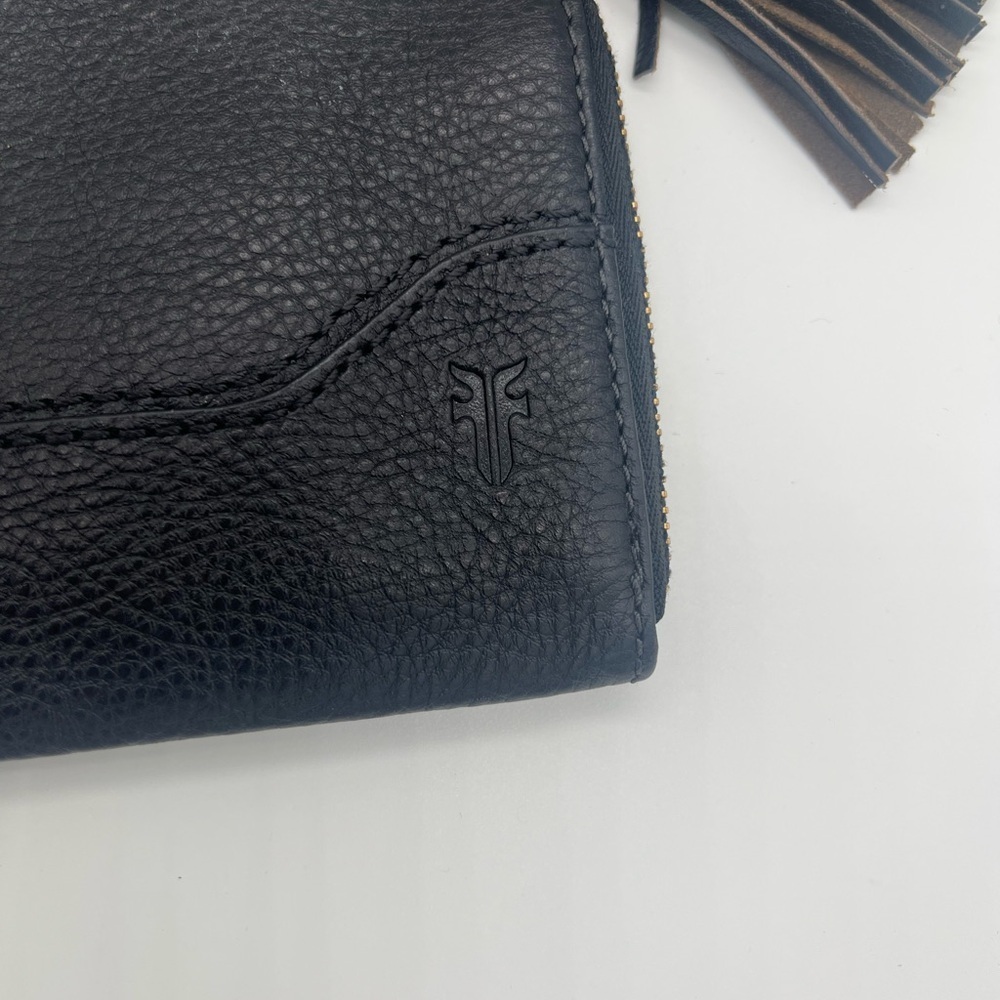 Frye Black Leather Wristlet with Textured Finish - Picture 9 of 13